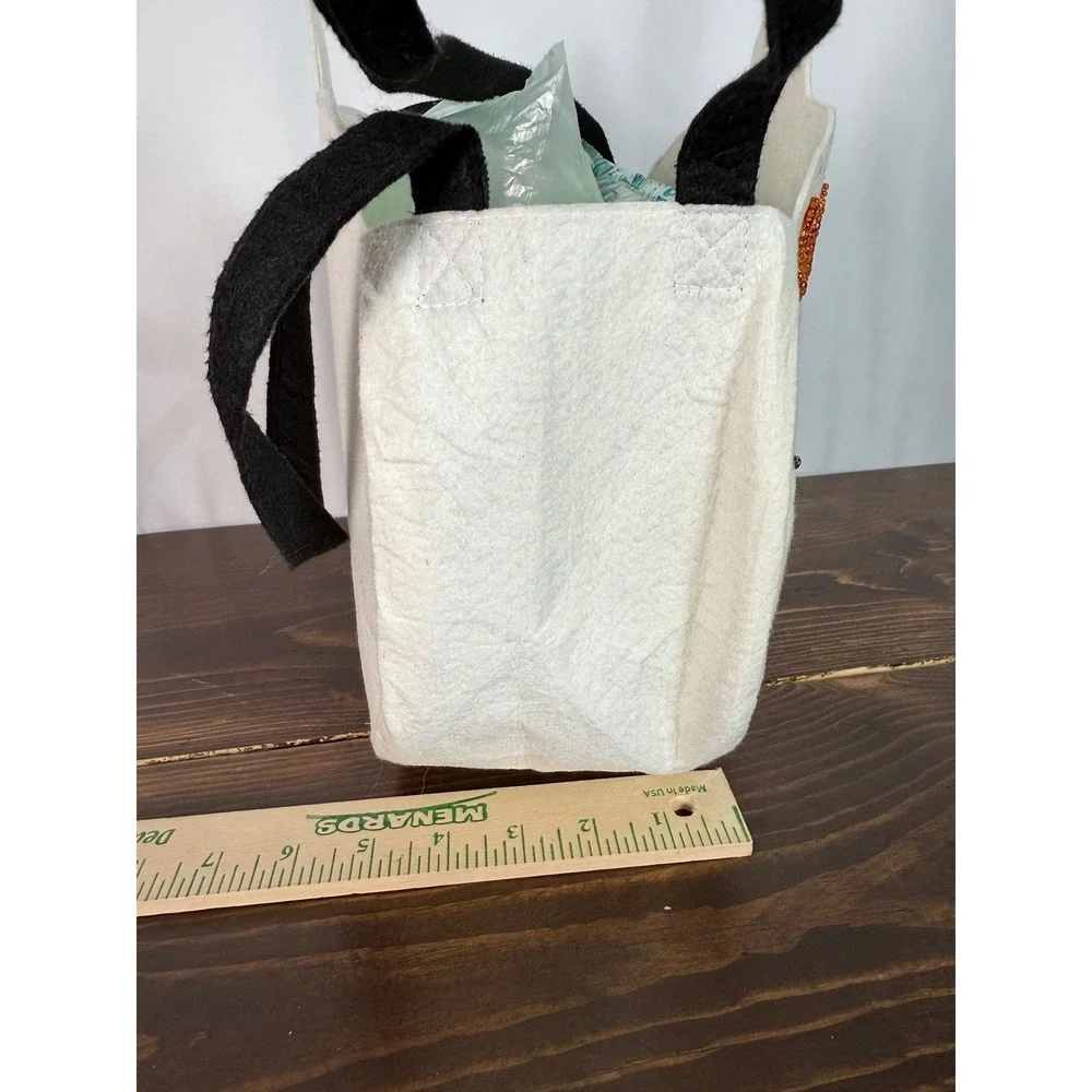 Halloween Trick Or Treat Bag Welcome‎ To Our Web Beaded Sparkle Felt